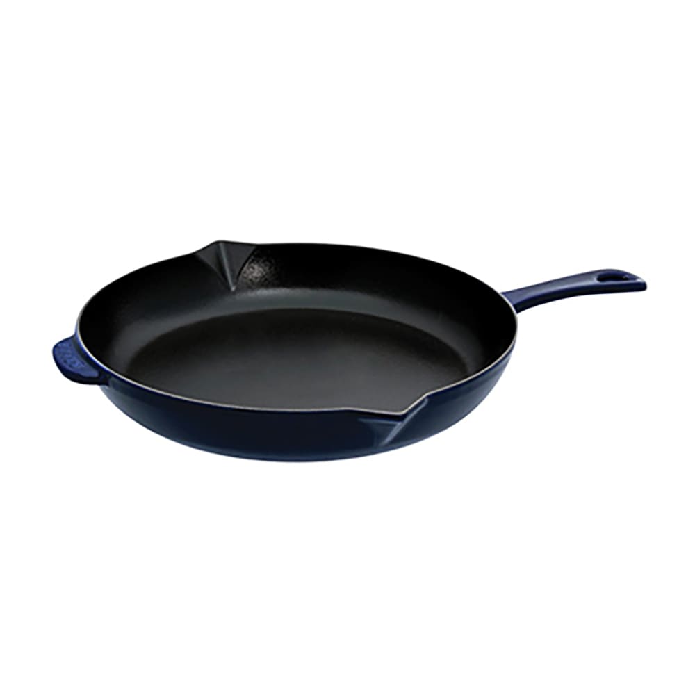 Staub 10" Round Enameled Cast Iron Skillet w/ Handles, Dark Blue (1004433)