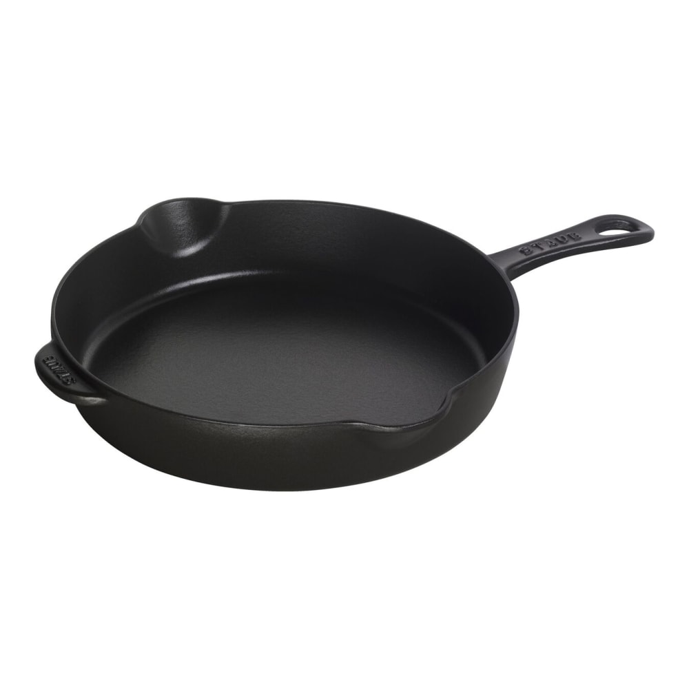 Staub 11" Round Enameled Cast Iron Skillet w/ Handle, Matte Black (1003707)