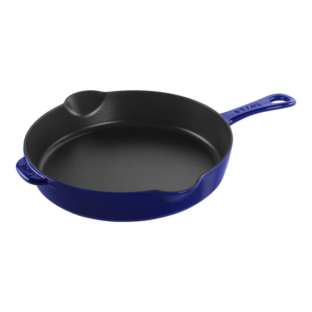 Staub 11" Round Enameled Cast Iron Skillet w/ Handle, Dark Blue (1003713)