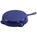 Staub 11" Round Enameled Cast Iron Skillet w/ Handle, Dark Blue (1003713) thumbnail 3