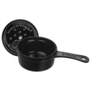 Staub 8 oz Enameled Cast Iron Mini Sauce Pan - 9 1/5" x 4", Black Matte (1004093) thumbnail 2