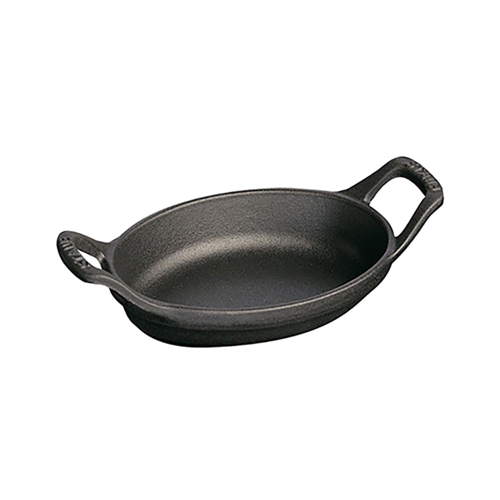 Staub Mini Oval Dish w/ 8-oz Capacity & Enamel Coated Cast Iron, Black Matte (1004100)