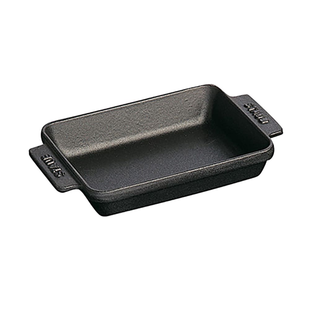 Staub Mini Rectangular Dish w/ 8-oz Capacity & Enamel Coated Cast Iron, Black Matte (1004102)