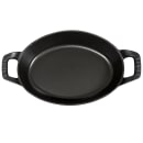 Staub Stackable Oval Dish w/ 1 qt Capacity & Enamel Coated Cast Iron, Black Matte (1004016) thumbnail 3