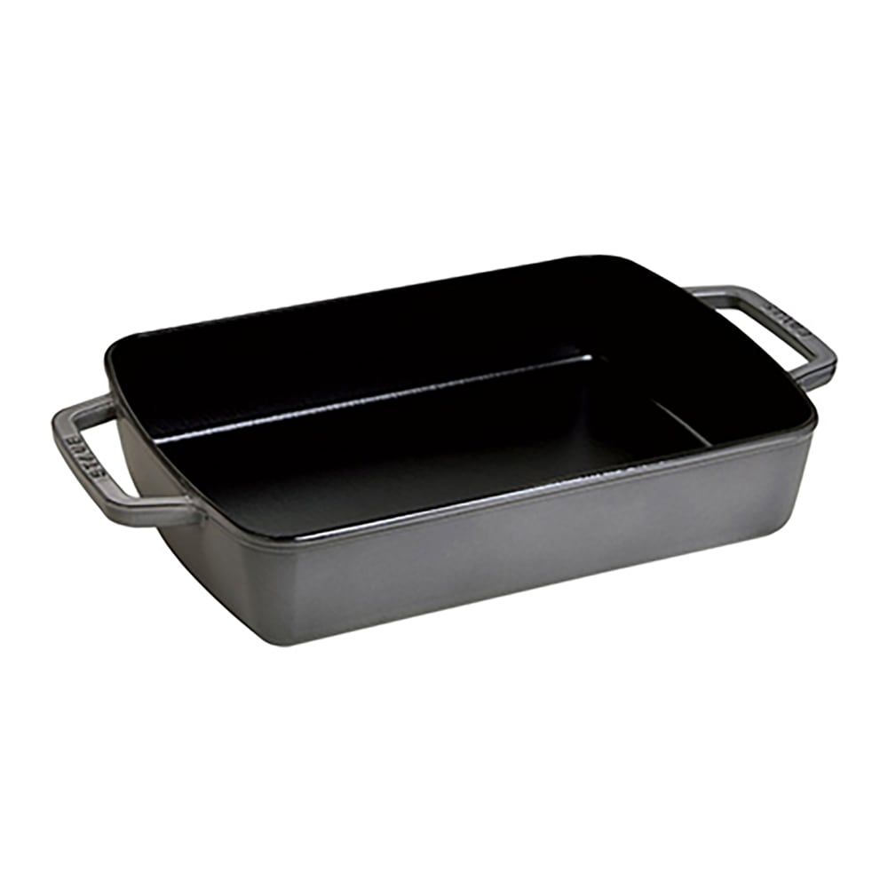 Staub 8x12" Small Baker w/ 3 1/4 qt Capacity & Enamel Coated Cast Iron, Graphite (1004328)