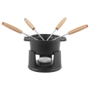 Staub Mini Chocolate Fondue Set w/  1/4 qt Capacity, 4 Forks, Enameled Cast Iron, Black (1004139) thumbnail 3