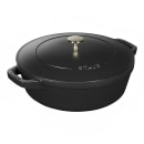 Staub 4 Piece Cast Iron Set w/ Universal Lid, Black Matte (1021322) thumbnail 6