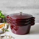 Staub 4 Piece Cast Iron Set w/ Universal Lid, Grenadine (1010768) thumbnail 3