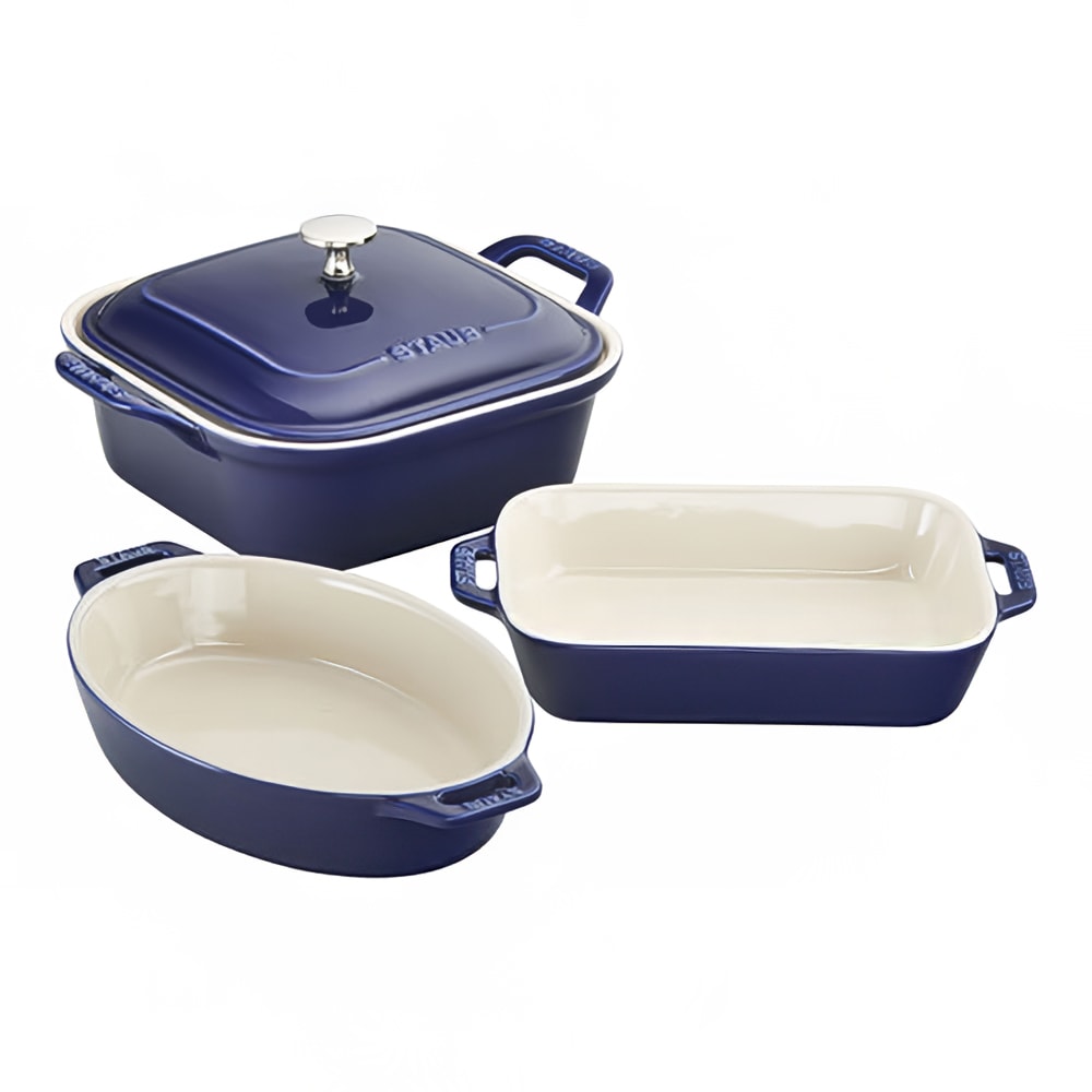 Staub 4 Piece Mixed Baking Dish Set - Ceramic, Dark Blue (1014875)