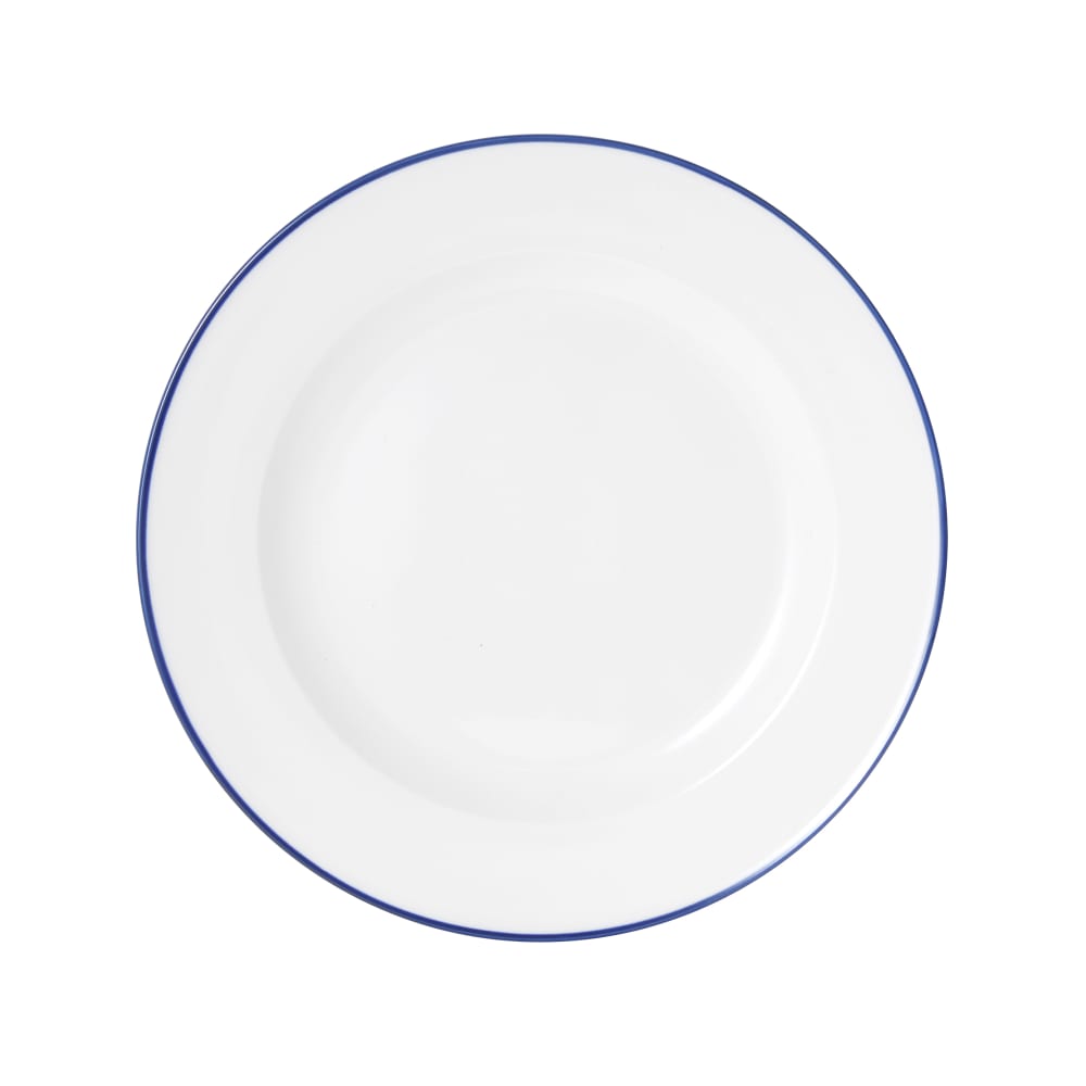 Mikasa Hospitality 11" Round Bistro Plate - Porcelain, Blue Pinstripe (5256486)