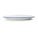 Mikasa Hospitality 9 3/4" Oval Bistro Entree Coupe Plate - Porcelain, Blue Pinstripe (5256513) thumbnail 2