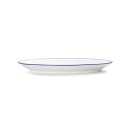Mikasa Hospitality 11 3/4" Oval Bistro Entree Coupe Plate - Porcelain, Blue Pinstripe (5256515) thumbnail 2