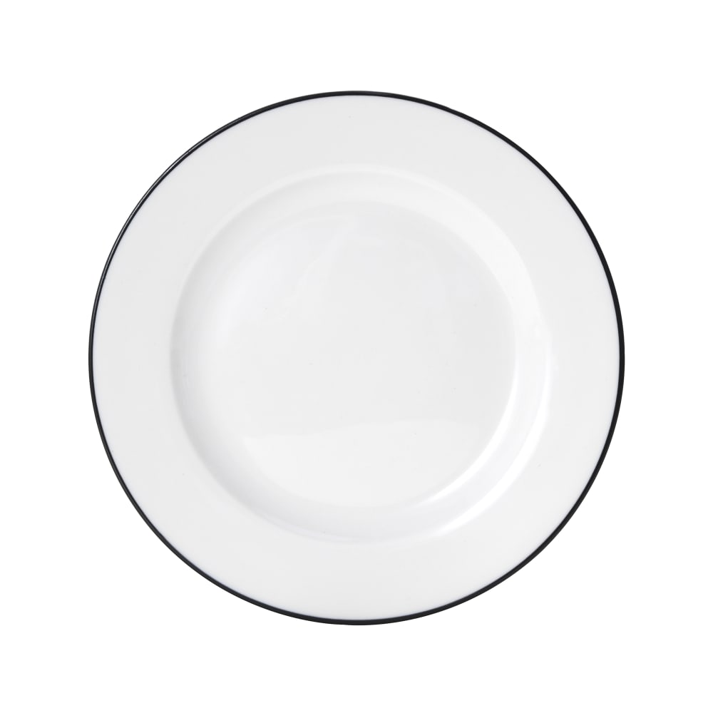 Mikasa Hospitality 7" Round Bistro Plate - Porcelain, Black Pinstripe (5260366)