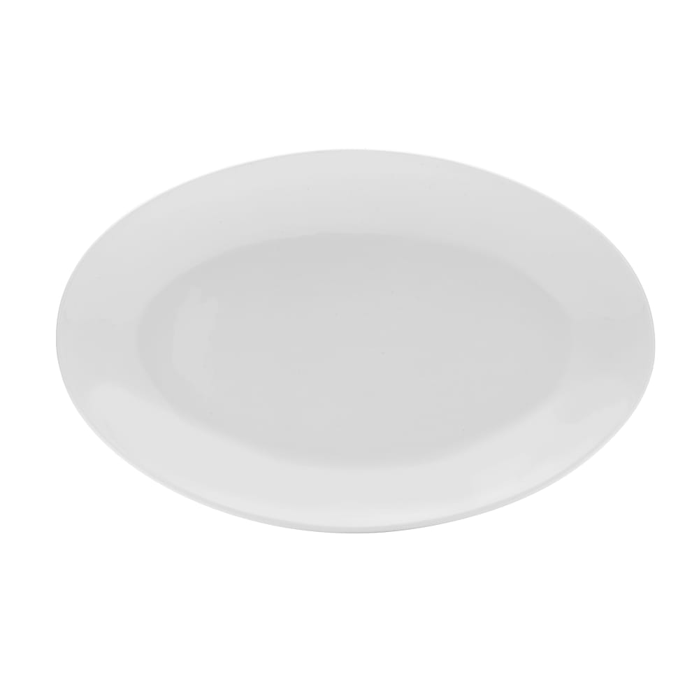 Mikasa Hospitality 11 3/4" Oval Bistro Blanc Plate - Porcelain, White (5292231)