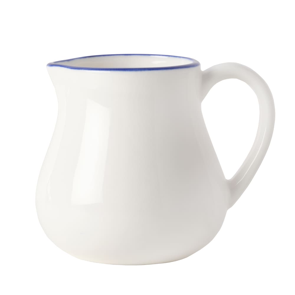 Mikasa Hospitality 9 1/2 oz Bistro Creamer - Porcelain, Blue Pinstripe (5301242)