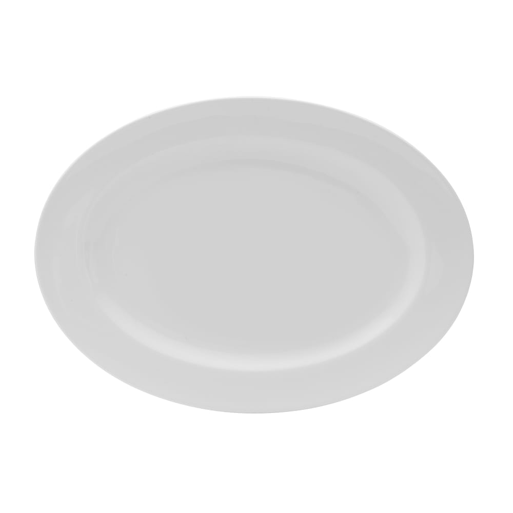 Mikasa Hospitality 12 1/2" Oval Galleria Plate - Porcelain, White (5302668)