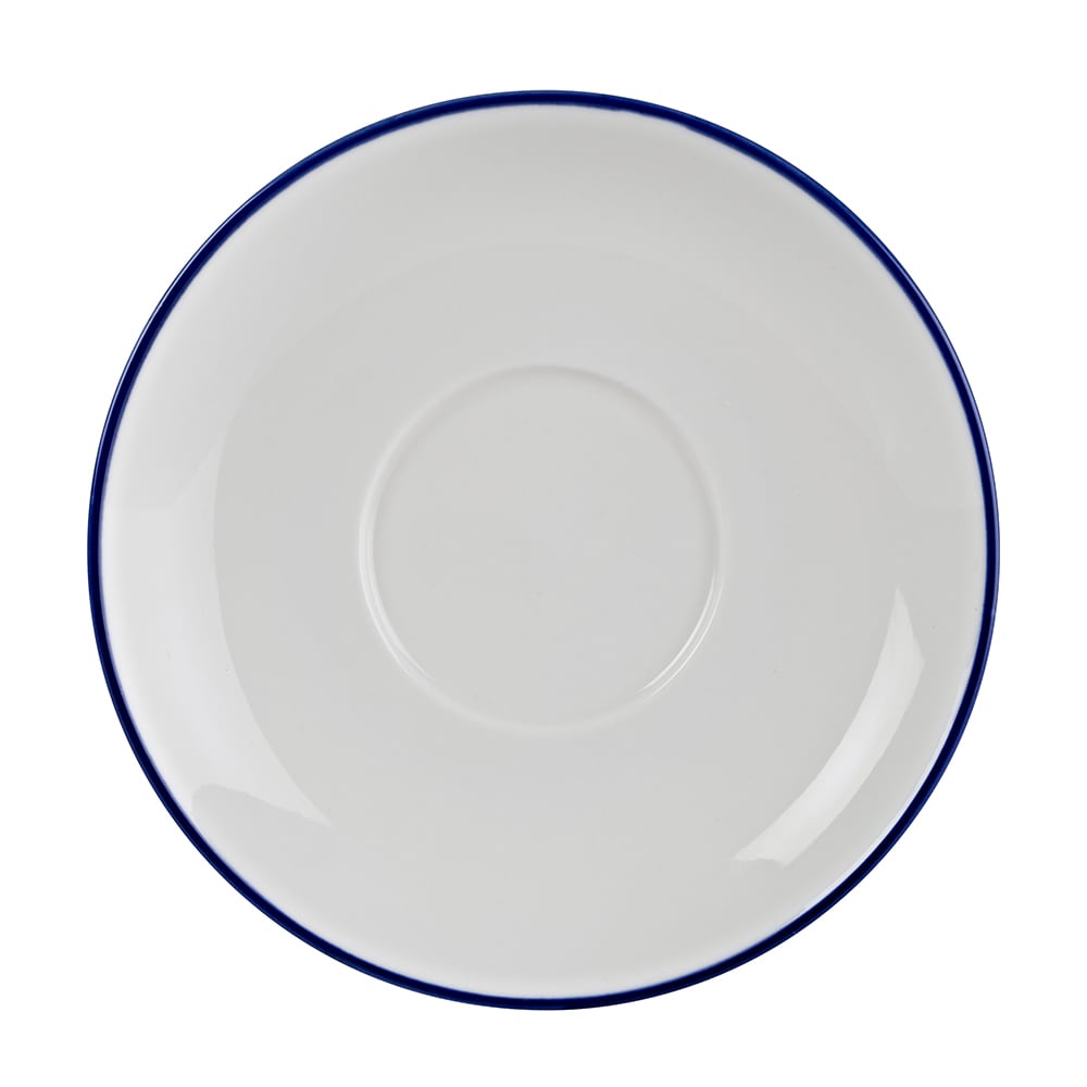 Mikasa Hospitality 4 18/25" Round Bistro Saucer - Porcelain, Blue Pinstripe (5305735)