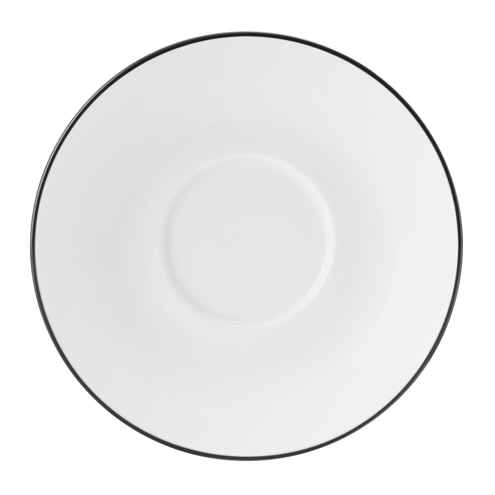 Mikasa Hospitality 6 29/100" Round Bistro Saucer - Porcelain, Black Pinstripe (5305865)