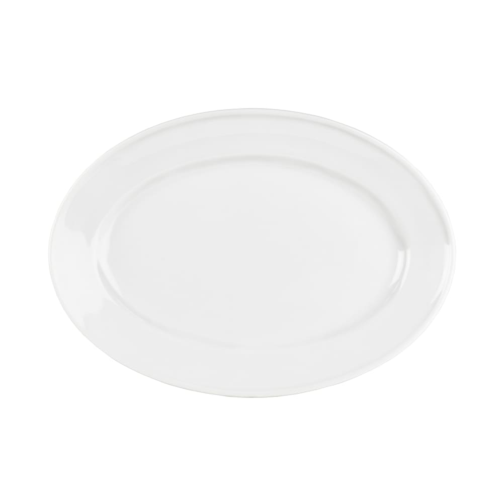 Mikasa Hospitality 14 3/5" x 10 1/5" Oval Specials Platter - Porcelain, White (5315101)
