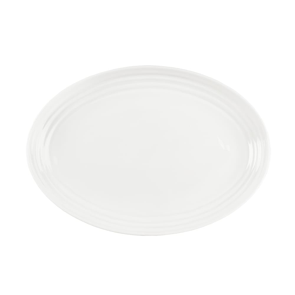 Mikasa Hospitality 10" x 7 1/5" Oval Terrace Platter - Bone China, White (5316003)