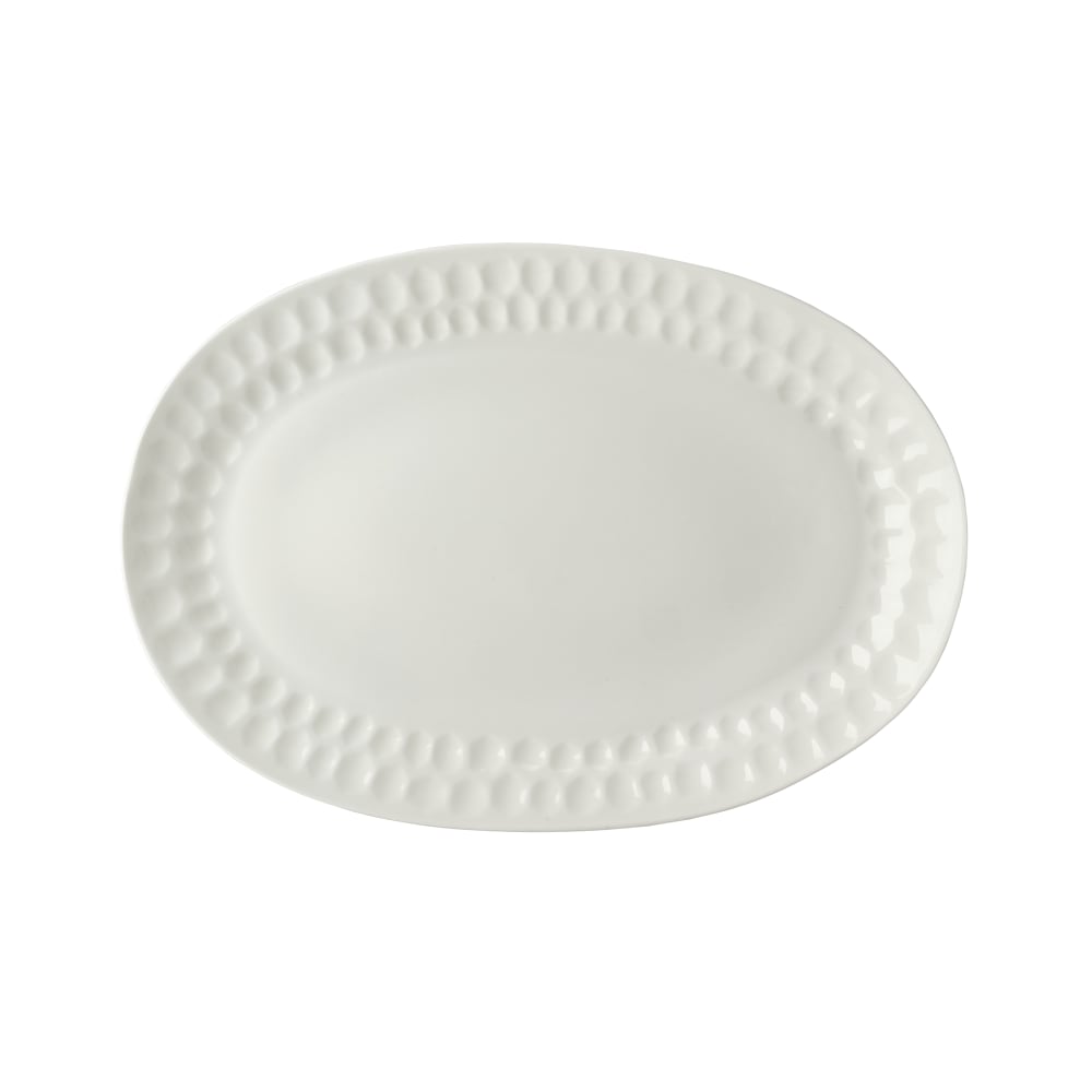 Mikasa Hospitality 7 1/10" x 10 1/5" Oval Malet Platter - Vegan Bone China, White (5316692)
