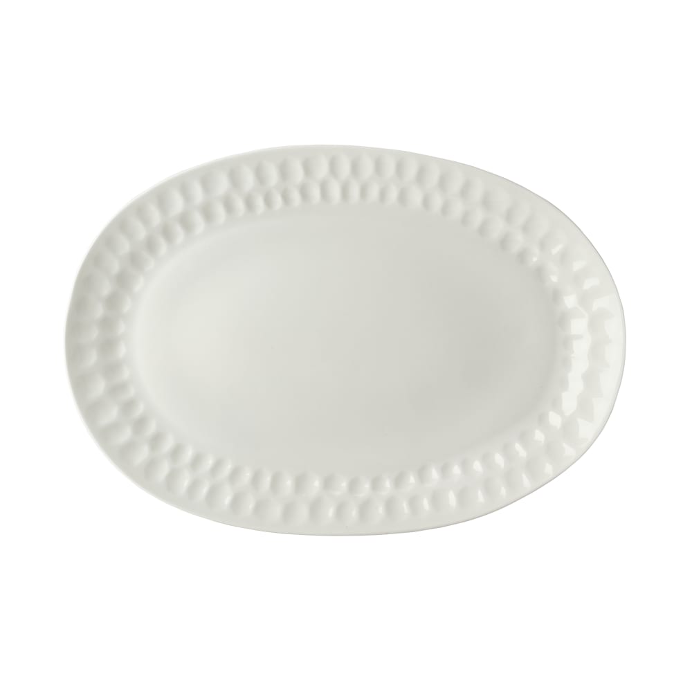 Mikasa Hospitality 9 1/10" x 13 1/5" Oval Malet Platter - Vegan Bone China, White (5316694)