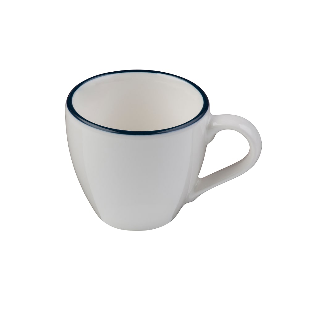 Mikasa Hospitality 2 oz Modest Espresso Cup - Fine China, White/Navy (5321445)