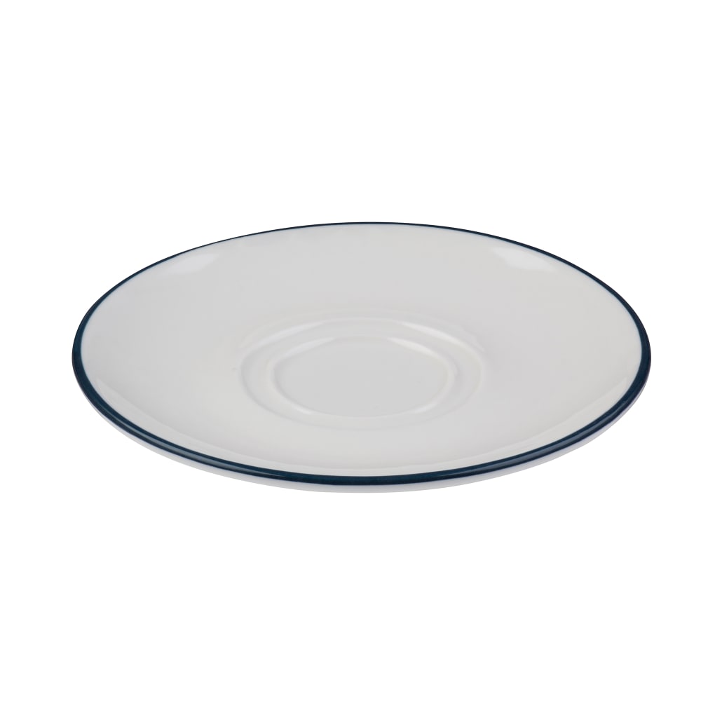 Mikasa Hospitality 6 3/8" Round Modest Saucer - Fine China, White/Navy (5321448)