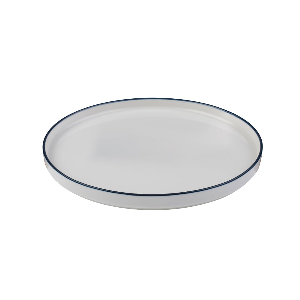Mikasa Hospitality 8 1/4" Round Modest Flat Plate - Fine China, White/Navy (5321451)