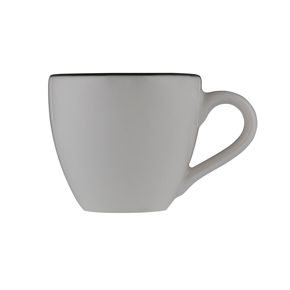 Mikasa Hospitality 2 oz Modest Espresso Cup - Fine China, White/Green (5321584)