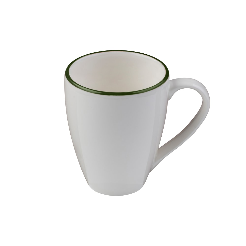 Mikasa Hospitality 10 oz Modest Mug - Fine China, White/Green (5321586)