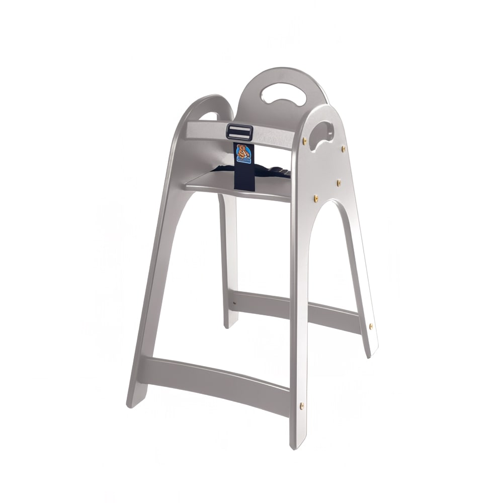 Koala Kare KB105-01 29 1/2" Stackable Plastic High Chair w/ Waist Strap, Gray