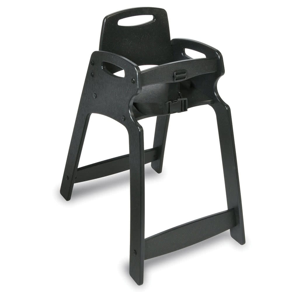 Koala Kare KB833-02 29 1/2" Stackable Plastic High Chair w/ Waist Strap, Black
