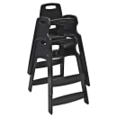 Koala Kare KB833-02 29 1/2" Stackable Plastic High Chair w/ Waist Strap, Black thumbnail 3