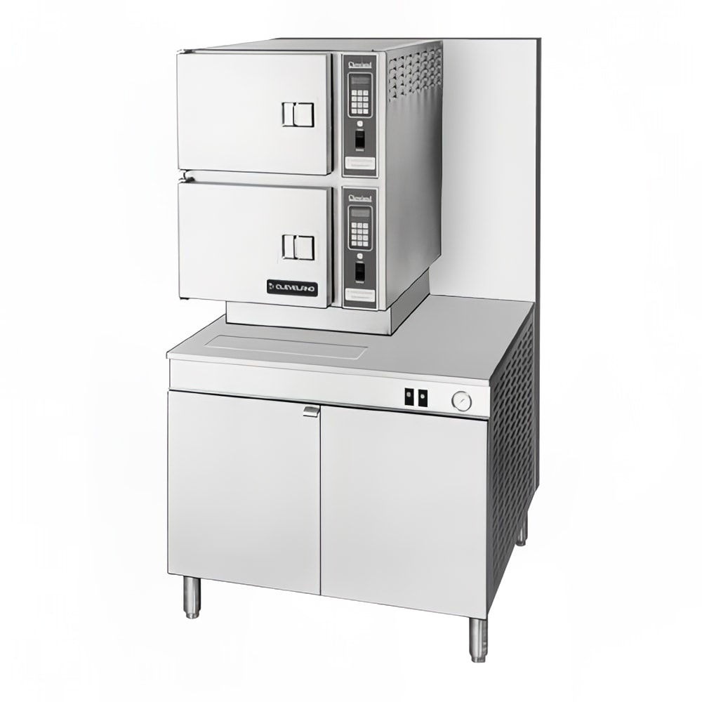 Cleveland 36CGM300 (6) Pan Convection Steamer - Cabinet, Includes Worktop, Natural Gas
