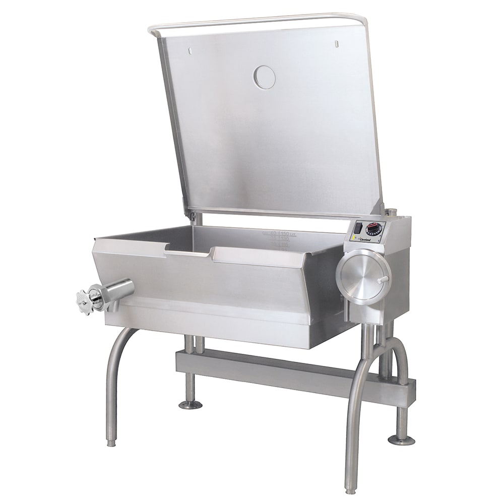Cleveland SEL30T1 30 gal. Tilt Skillet - Open Leg Base, Peened Interior, Measurement Marks, 240v/1ph