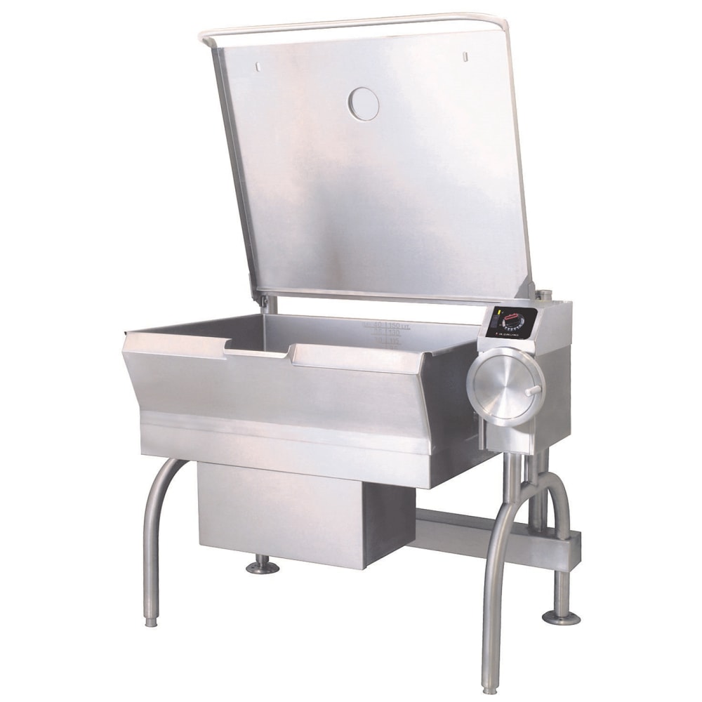 Cleveland SGL30T1 30 gal. Tilt Skillet - Open Leg Base, Peened Interior, Strainer, Liquid Propane