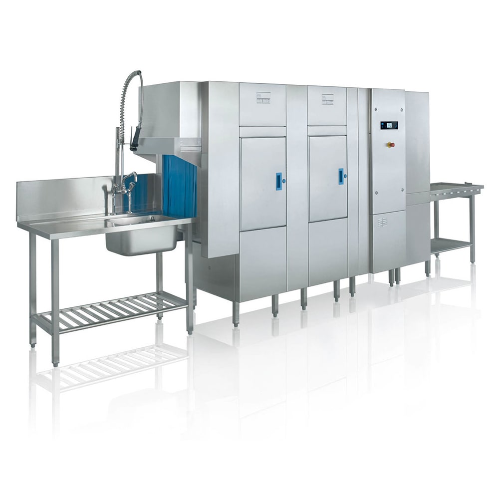 Meiko KA-64 KA Series High Temp Conveyor Dishwasher w/ 355 Racks/hr Capacity, Built-in Booster, 208v/3ph