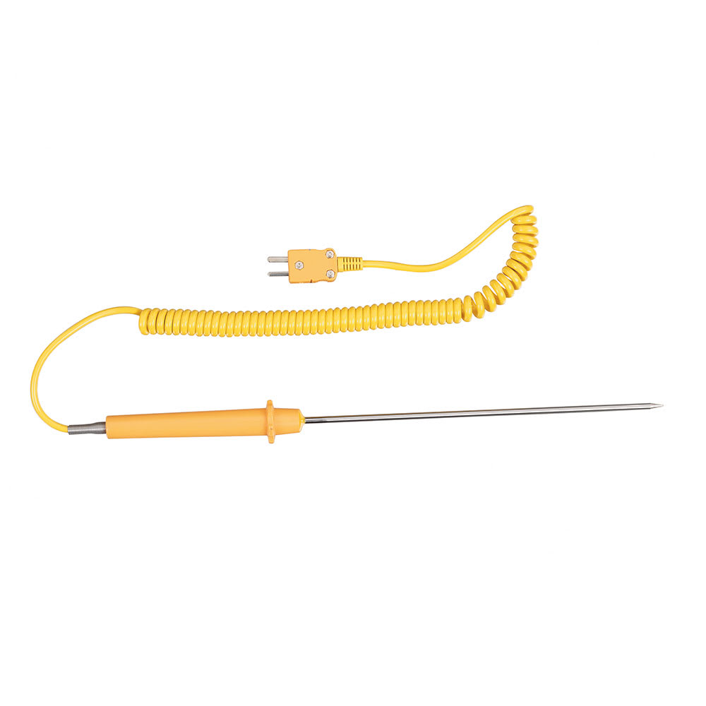 Comark ATT50 Type K Liquid Immersion Prober w/ 8" Tip, Handle & 4 ft Curly Lead