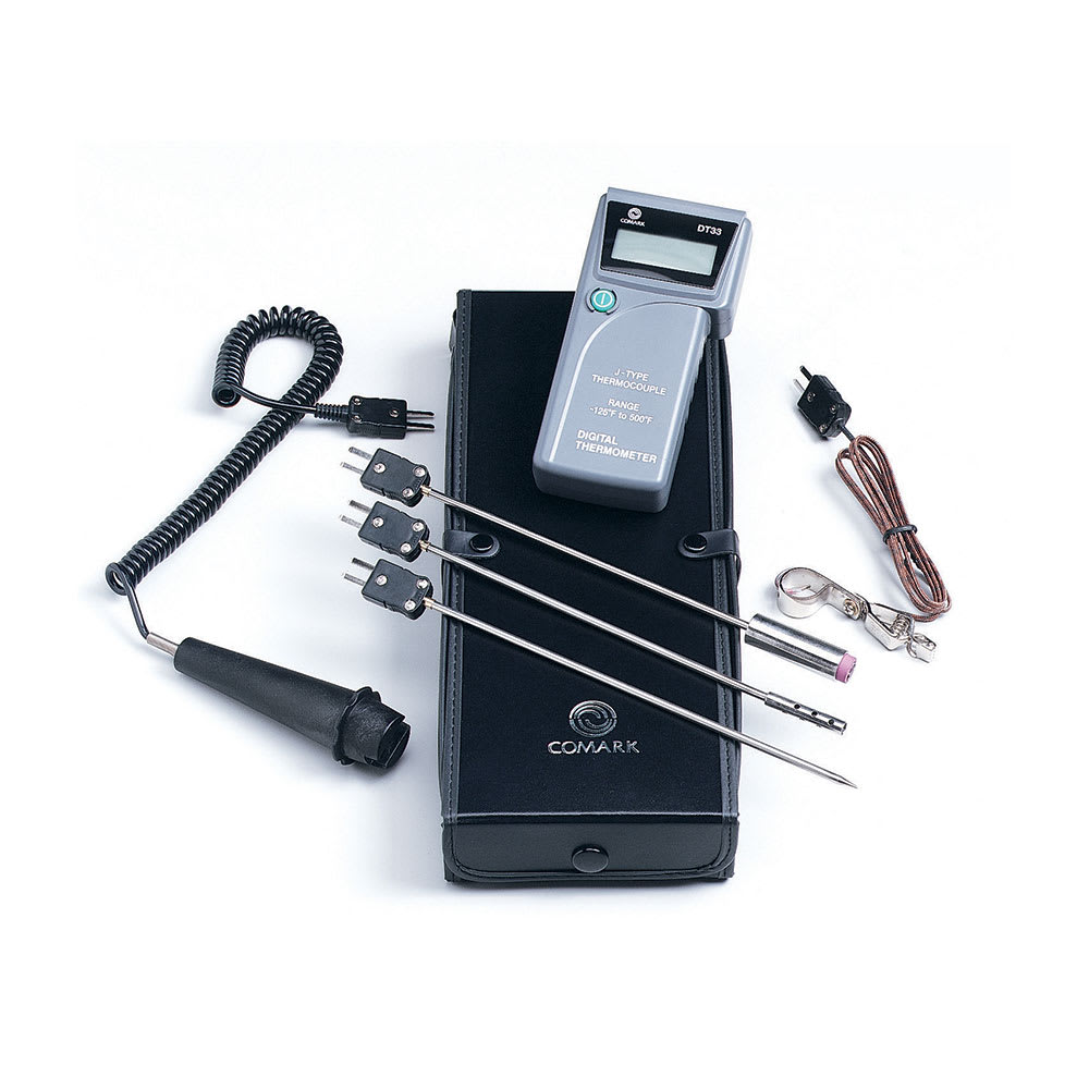 Comark DT33/P1 Digital Hand Held Combination Type J Probe Kit w/ Probes & Case, -125 to 500 Degrees F