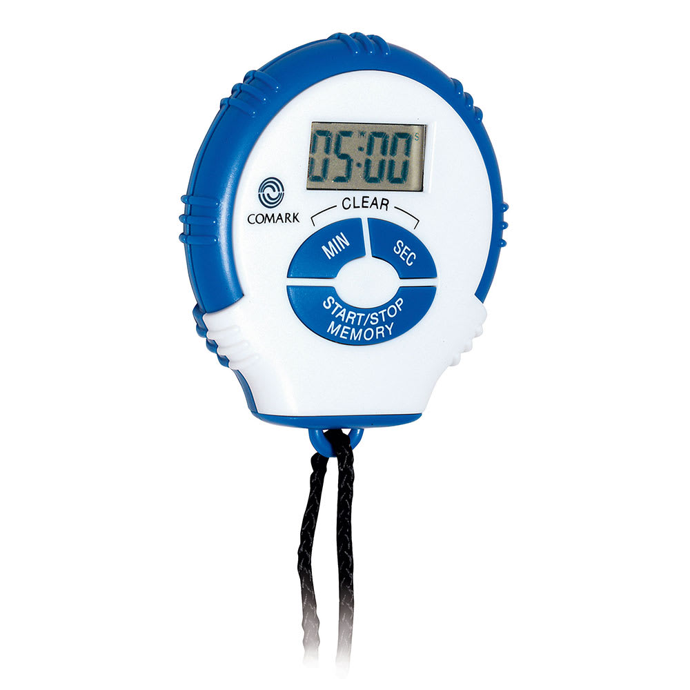 Comark SWT2 Stopwatch Timer w/ Memory & 18" Cord On Slide Card