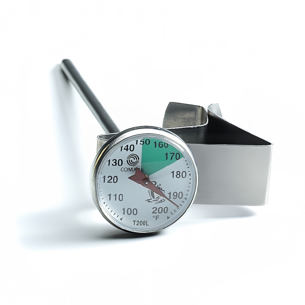 Comark T200L 1" Dial Coffee Espresso Pocket Thermometer w/ 5" Stem, 100 to 200 Degrees F