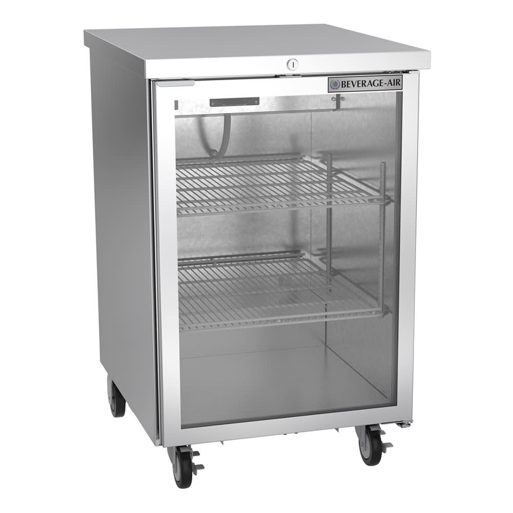 Beverage-Air BB24HC-1-G-S 24" Bar Refrigerator - 1 Swinging Glass Door, Stainless, 115v