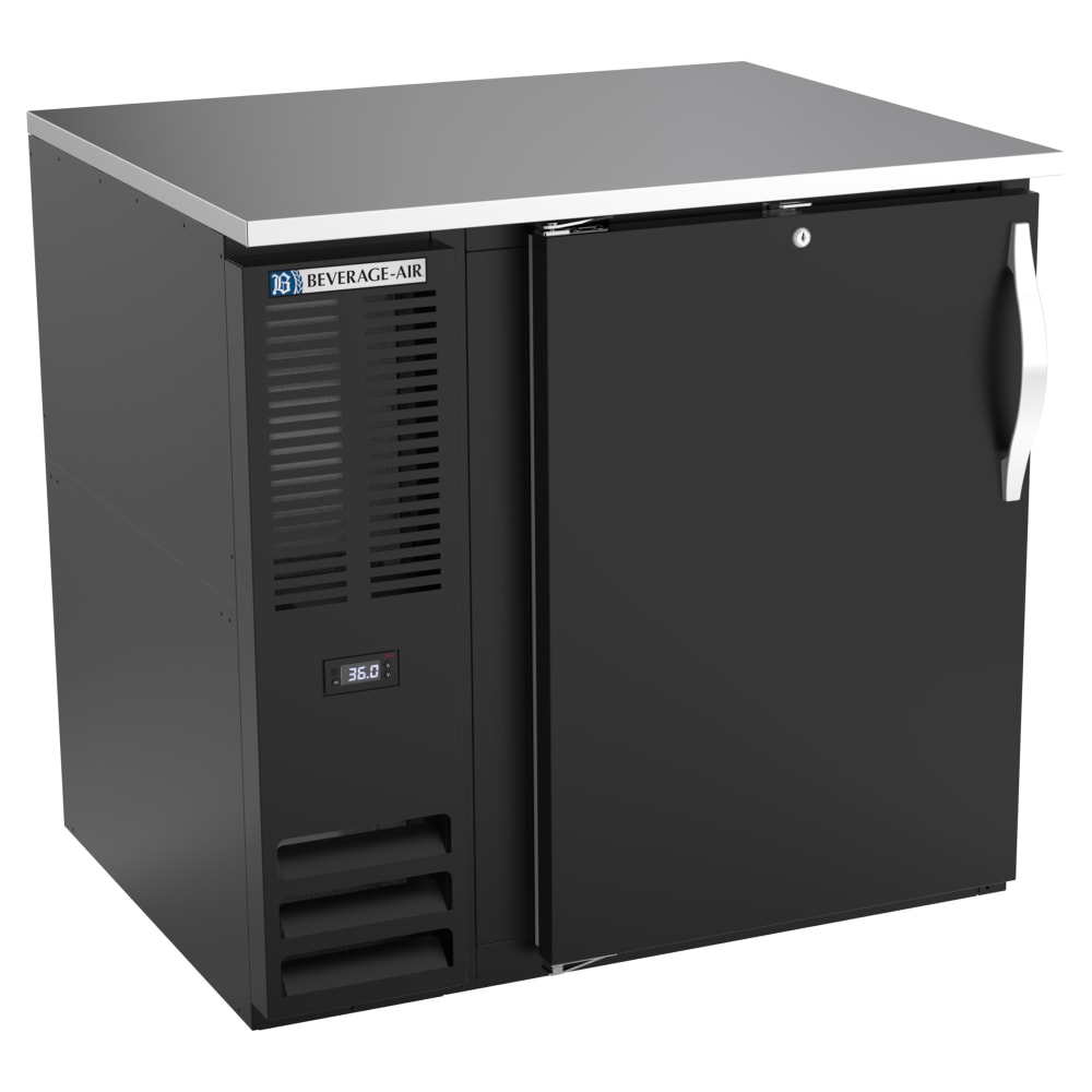Beverage-Air BB36HC-F-B 36" Bar Refrigerator - 1 Swinging Solid Door, Black, 115v