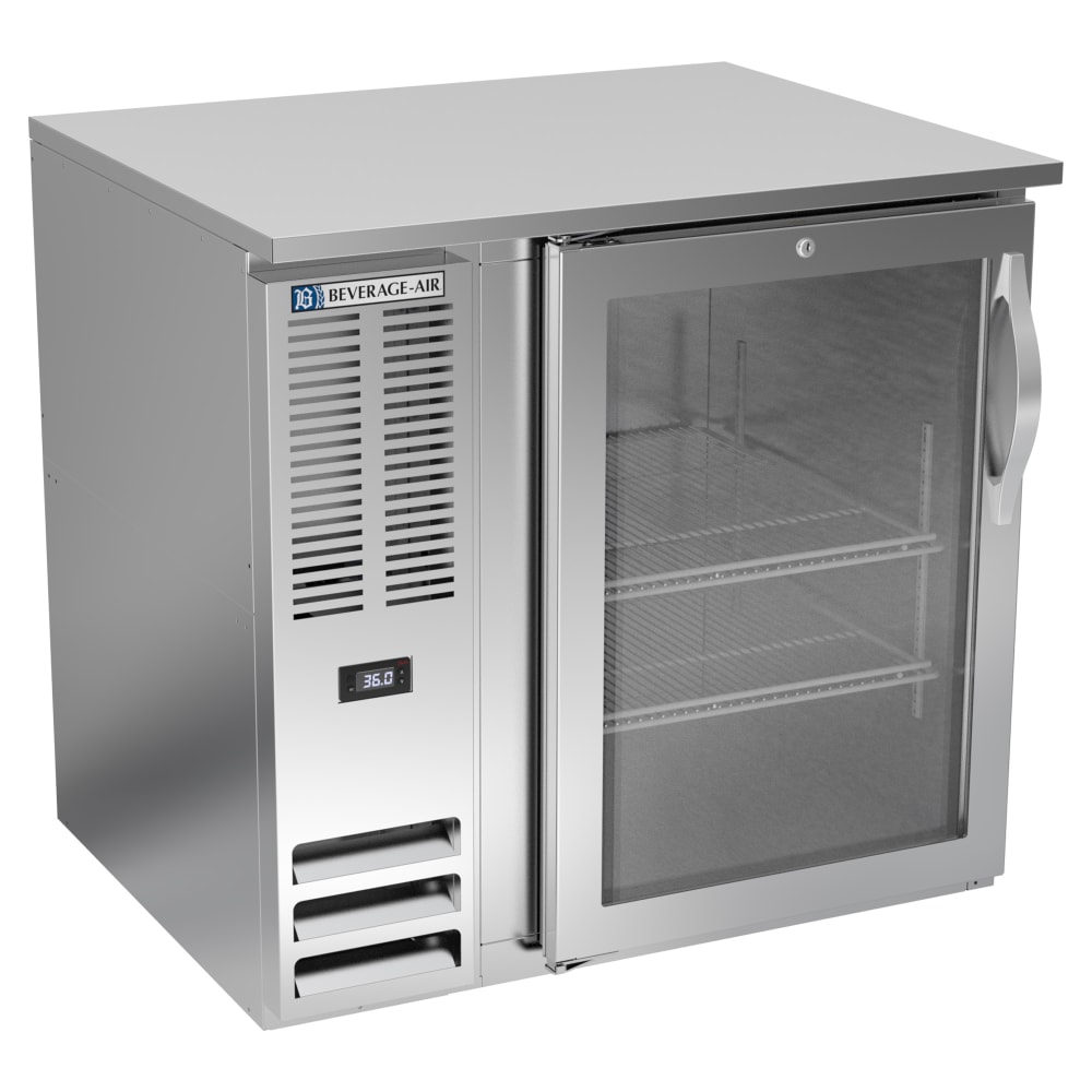 Beverage-Air BB36HC-FG-S 36" Bar Refrigerator - 1 Swinging Glass Door, Stainless, 115v