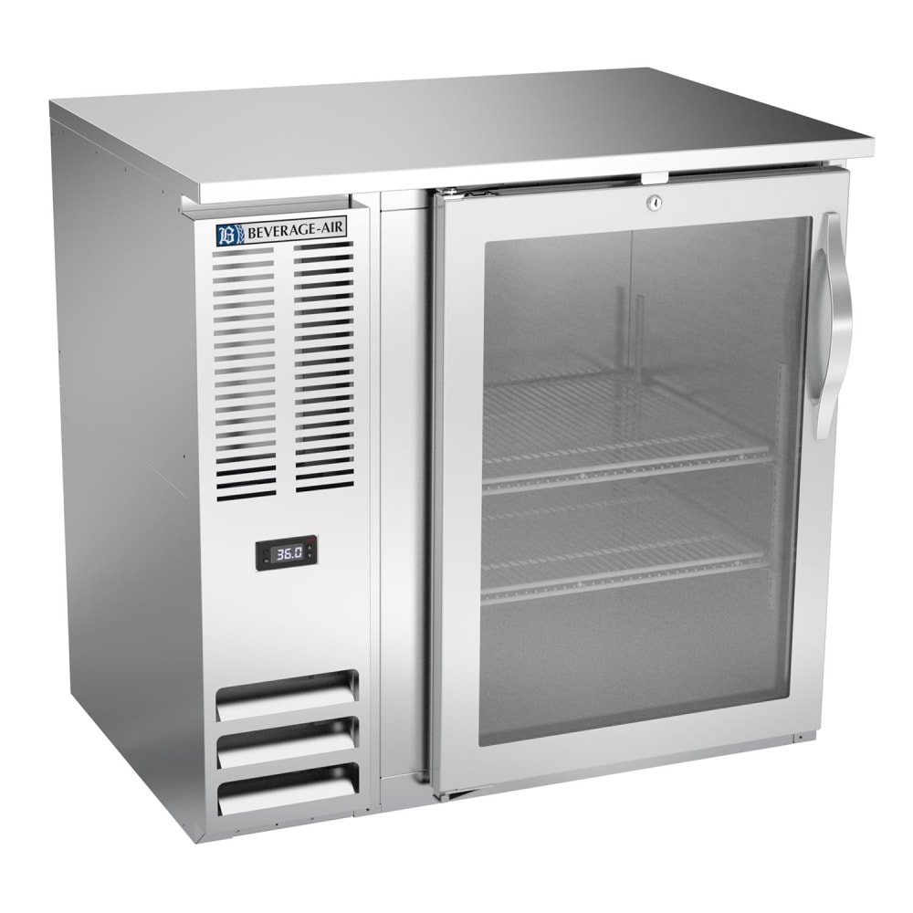 Beverage-Air BBN36HC-FG-S 36" Bar Refrigerator - 1 Swinging Glass Door, Stainless, 115v