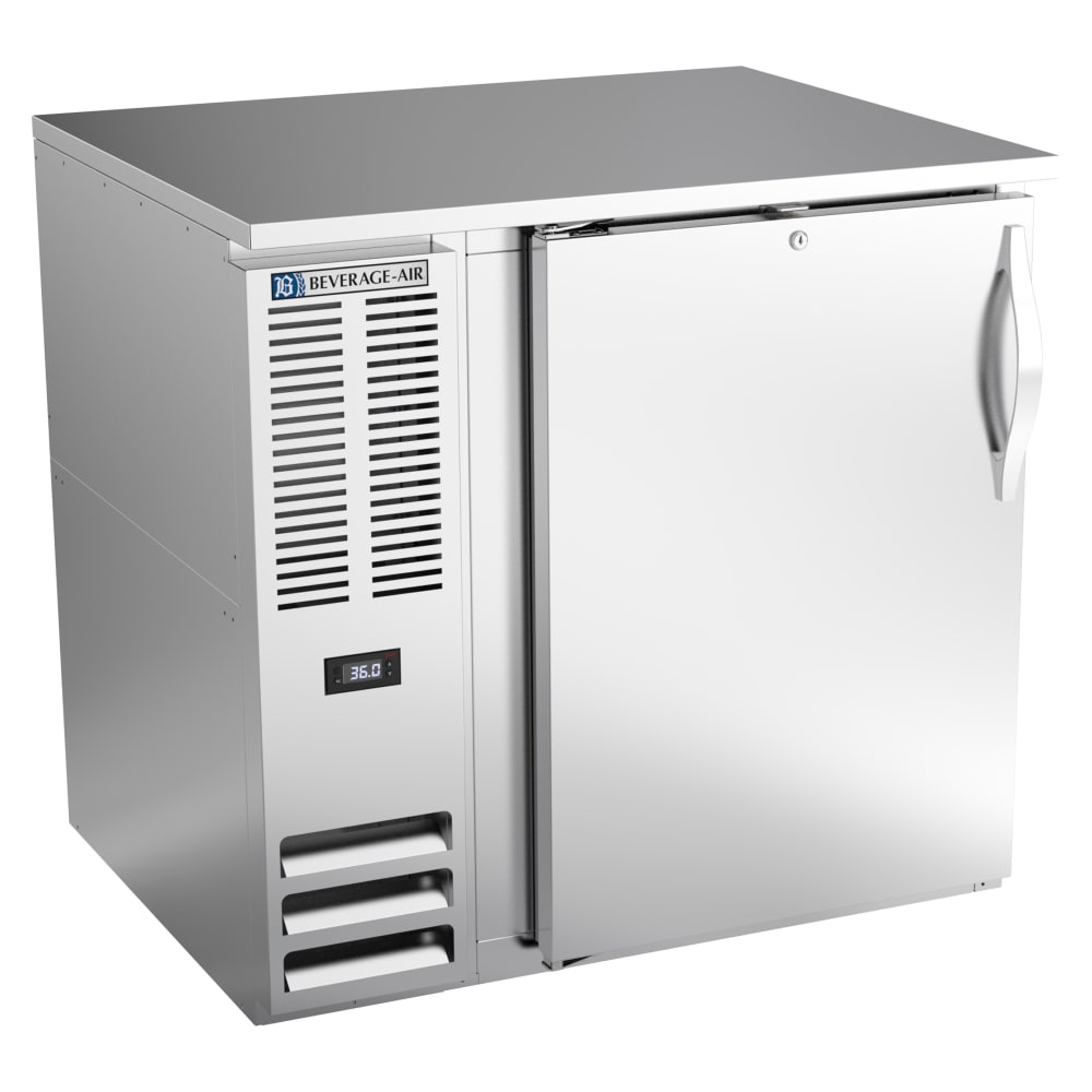 Beverage-Air BB36HC-F-S 36" Bar Refrigerator - 1 Swinging Solid Door, Stainless, 115v
