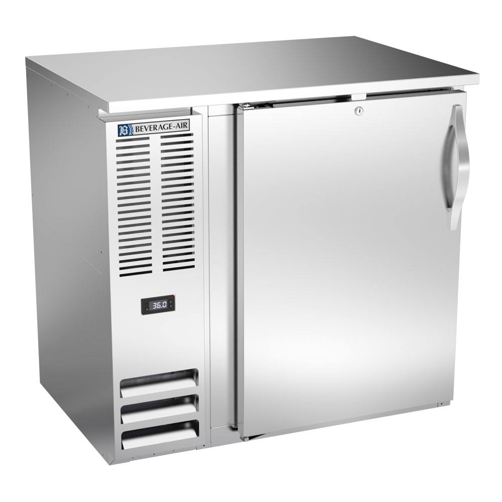 Beverage-Air BBN36HC-F-S 36" Bar Refrigerator - 1 Swinging Solid Door, Stainless, 115v