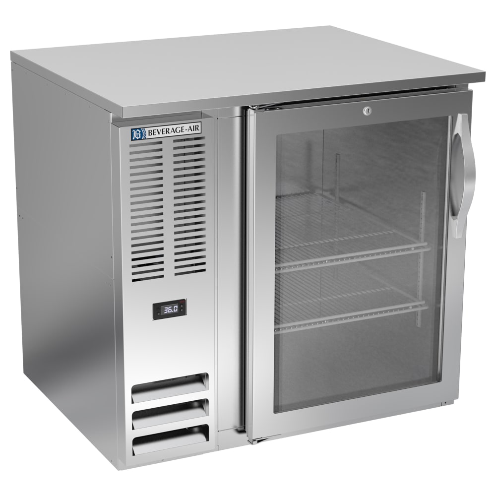 Beverage-Air BB36HC-FG-S 36" Bar Refrigerator - 1 Swinging Glass Door, Stainless, 115v