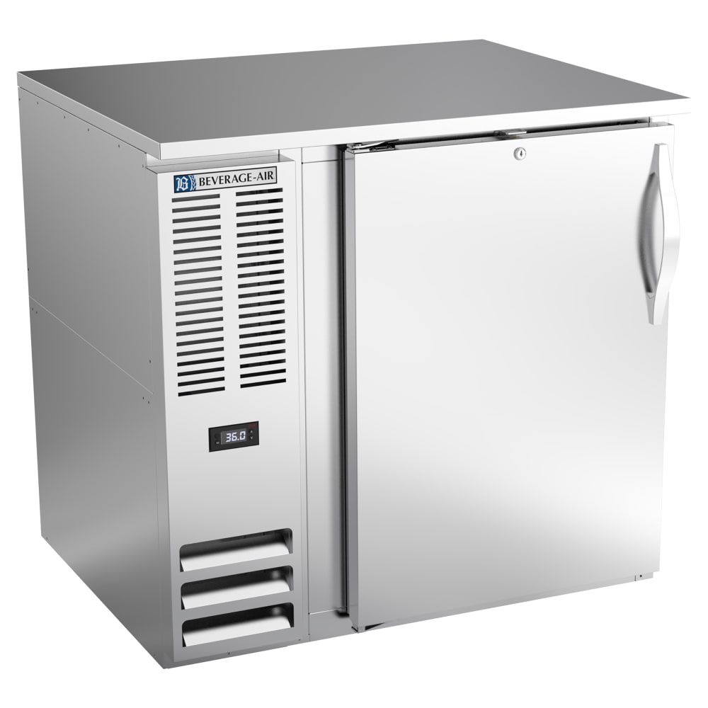 Beverage-Air BB36HC-F-S 36" Bar Refrigerator - 1 Swinging Solid Door, Stainless, 115v